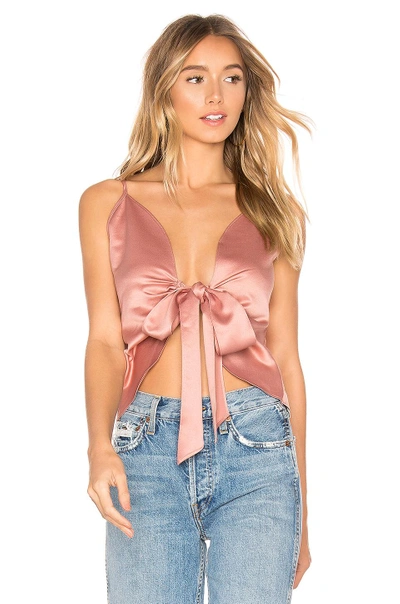 Shop About Us Ronnie Bow Front Top In Blush