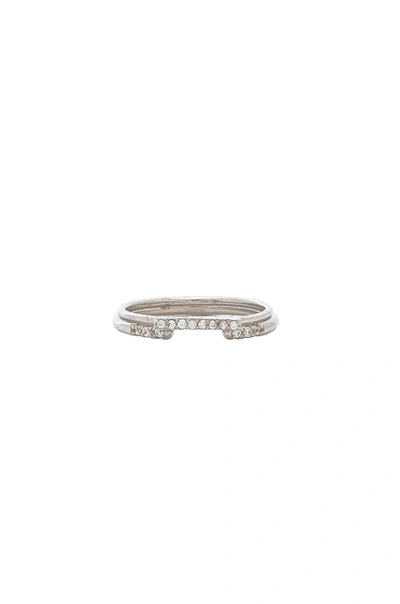 Shop Shashi Tracy Ring Set In Metallic Silver