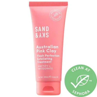 Shop Sand & Sky Australian Pink Clay Flash Perfection Exfoliating Treatment 3.4 oz/ 100 ml