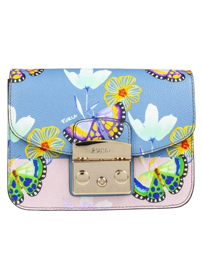 Shop Furla Mini Butterfly Print Metropolis Shoulder Bag In Toni Veronica/camelia