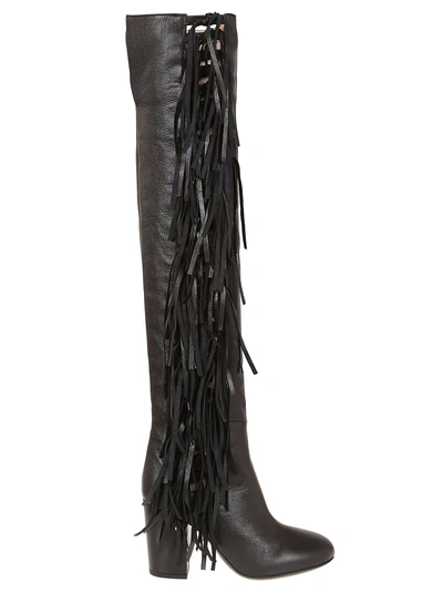 Shop Laurence Dacade Sybille Fringed Boots In Black