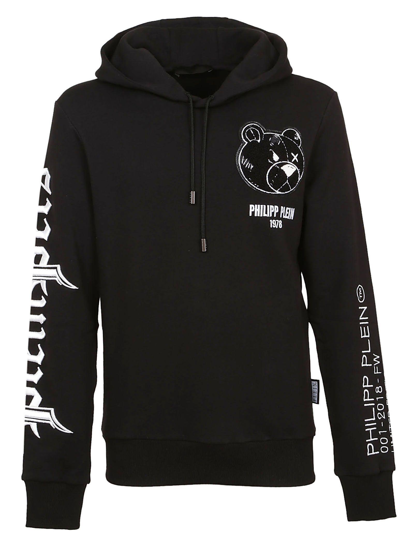 Philipp Plein Hoodie Sweatshirt Teddy Bear In Black | ModeSens
