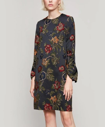 Shop Rosetta Getty Ruffled Satin-jacquard Mini Dress