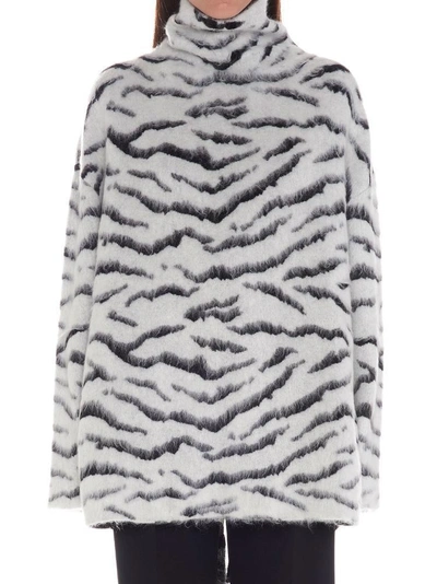 Shop Givenchy Oversized Zebra Sweater In Multi