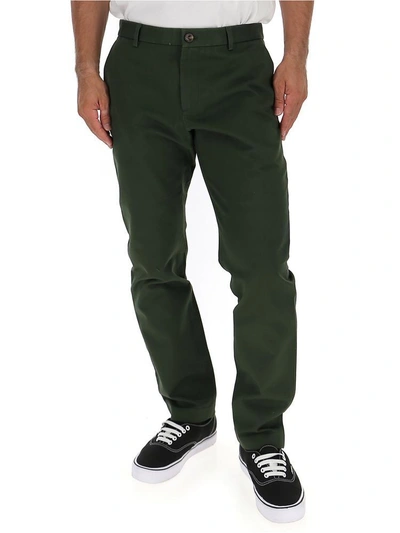 Shop Gucci Straight Twill Pants In Green