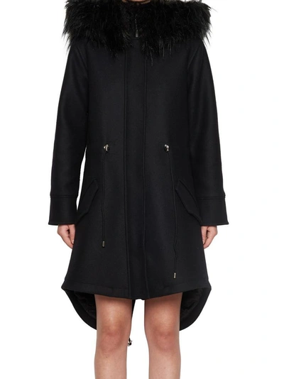 Shop Moschino Bear Embellished Hooded Parka In Black