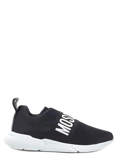 Shop Moschino Logo Sneakers In Black