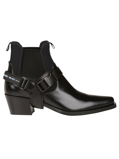 Shop Prada Black 50 Leather Boots