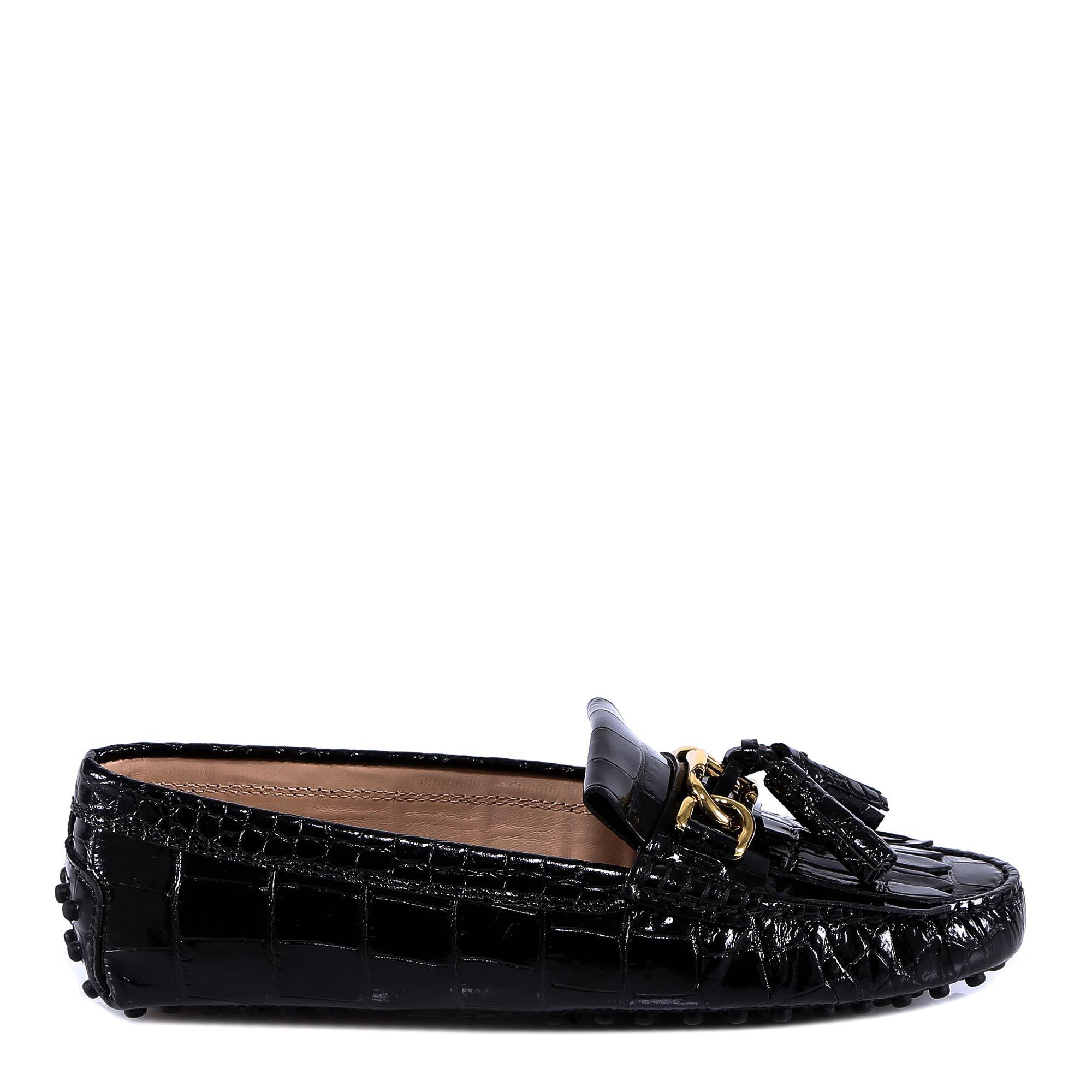 tod's crocodile effect loafers