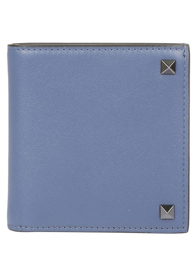 Shop Valentino Garavani Rockstud Billfold Wallet In Blue
