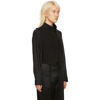 Shop Ann Demeulemeester Black Wool Double Waistcoat