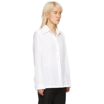 Shop Ann Demeulemeester White Rigatino Shirt