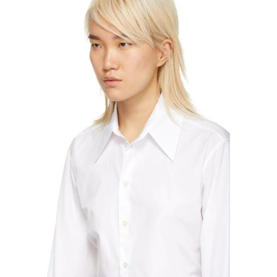 Shop Ann Demeulemeester White Cropped Byron Shirt
