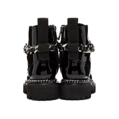 Shop Balmain Black Chain Army Boots