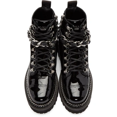Shop Balmain Black Chain Army Boots