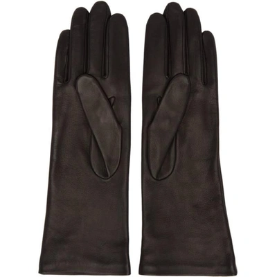 Shop Balenciaga Black Leather Gloves In 1000 Black