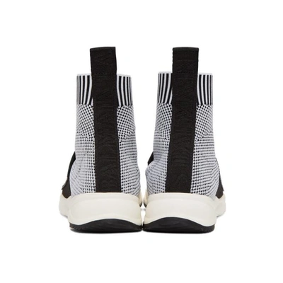 Shop Balmain Black & White Cameron Trainers