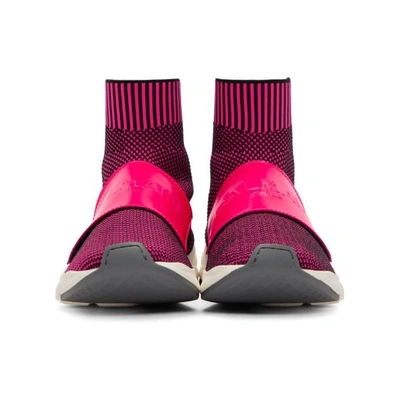 Shop Balmain Pink & Black Cameron Sneakers In 326 Fuxia/n