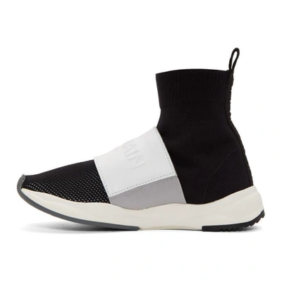 Shop Balmain Black And White Cameron Sneakers In 181 Nr/bl