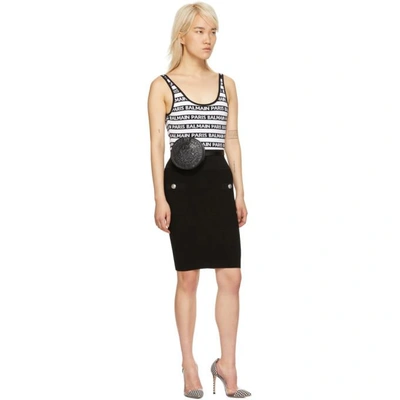 Shop Balmain Black Double-button Tube Skirt In C0100 Noir