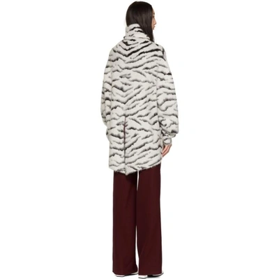 Shop Givenchy White And Black Mohair Tiger Stripes Turtleneck