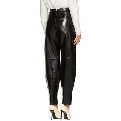 Shop Givenchy Black Leather High-waisted Trousers In 001 Black