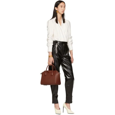 Shop Givenchy Black Leather High-waisted Trousers In 001 Black