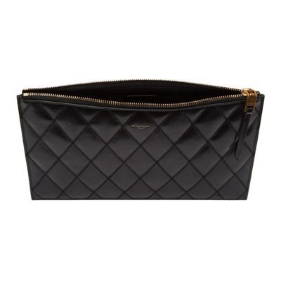 Shop Givenchy Black Quilted Medium Gv3 Pouch In 001 Black