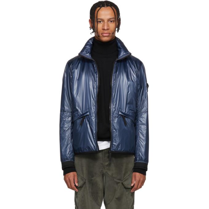 Stone Island Navy Shiny Jacket In V00 Navy Modesens