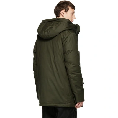 Shop Woolrich John Rich And Bros Woolrich Green Down Loro Piana Mountain Parka In Dkg.green