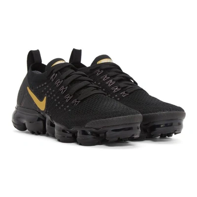 Shop Nike Black And Gold Air Vapormax Flyknit 2 In 012 Blk/gol