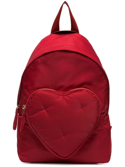 Shop Anya Hindmarch Red Chubby Heart Nylon Backpack