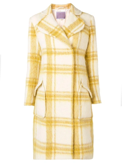 Shop Alexa Chung Belted Double-breasted Coat - Yellow