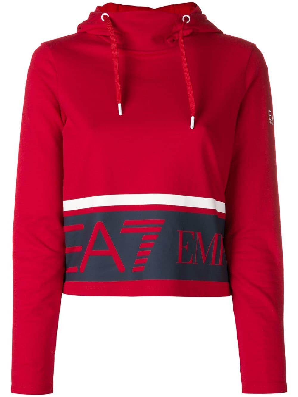 ea7 red hoodie