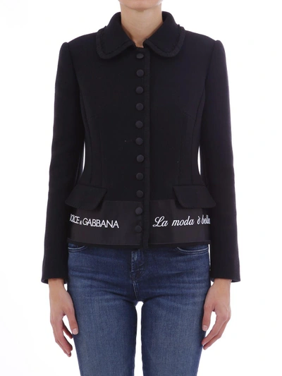 Shop Dolce & Gabbana Black Wool Jacket