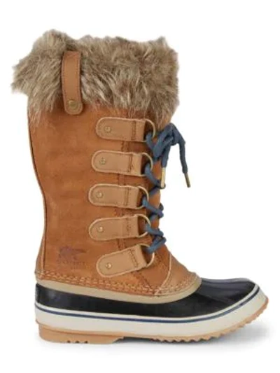 Shop Sorel Joan Of Arctic Waterproof Suede Faux Fur Boots In Elk