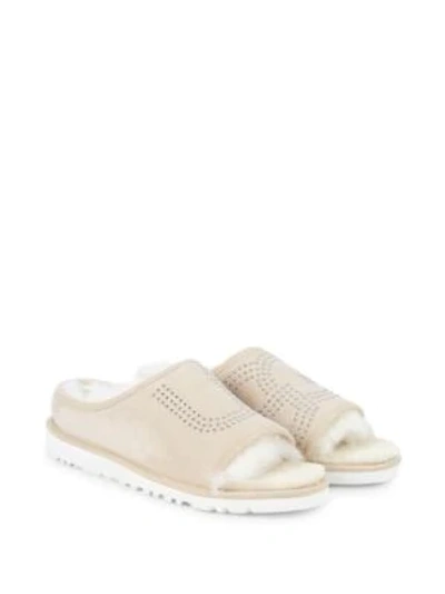 Ugg Studded Dyed Shearling Slide Slippers In Cream | ModeSens