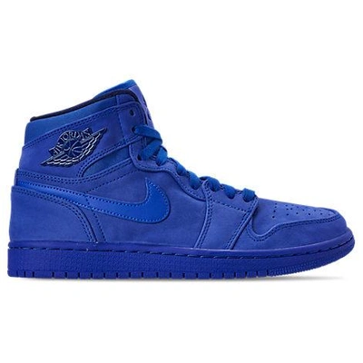 Shop Nike Women's Air Jordan 1 Retro High Premium Casual Shoes, Blue