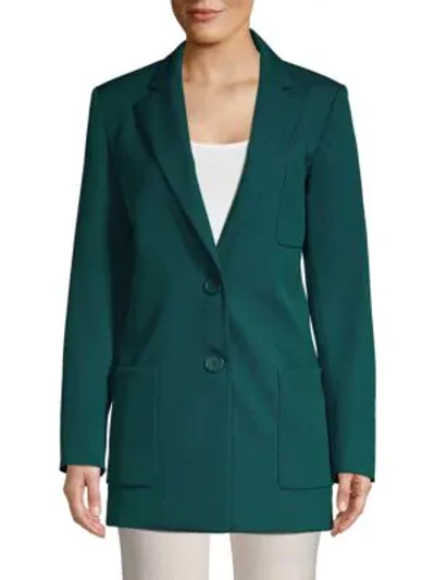 Shop Oscar De La Renta Two-button Jacket In Peacock