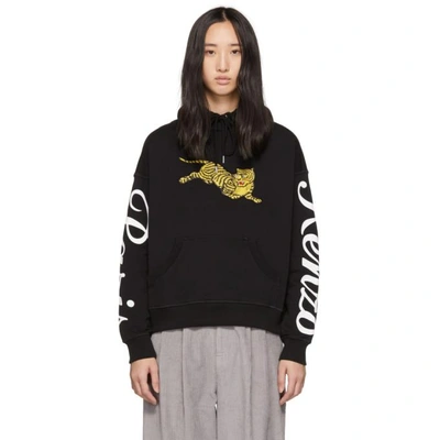 Shop Kenzo Black Limited Edition Jumping Tiger Hoodie In 99 Black