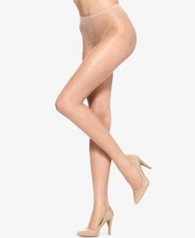 Shop Hue Women's French Lace Control Top Pantyhose In Tan