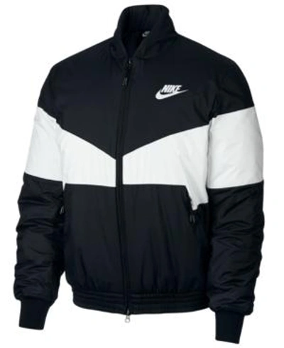 Shop Nike Men's Sportswear Bomber Jacket In Black/wht
