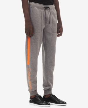 calvin klein grey and orange joggers