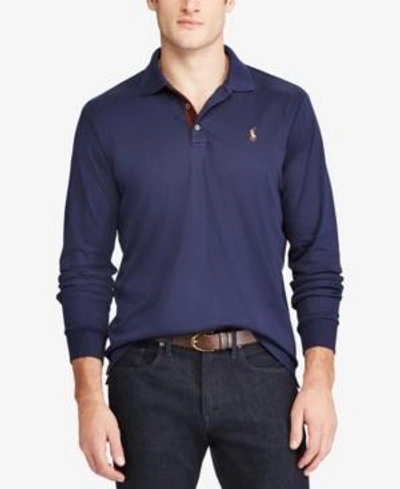 Shop Polo Ralph Lauren Men's Classic-fit Long Sleeve Soft-touch Polo In Classic Wine