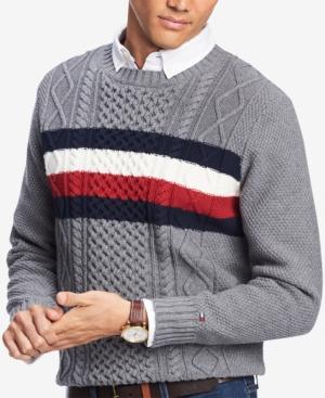tommy hilfiger cable knit sweater mens