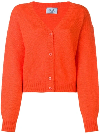 Shop Prada Cropped Cardigan - Orange