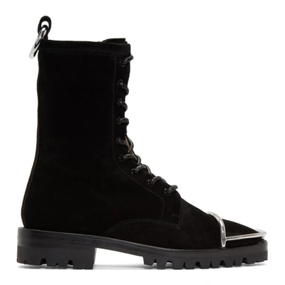 Shop Alexander Wang Black Suede Kennah Boots In 001 Black