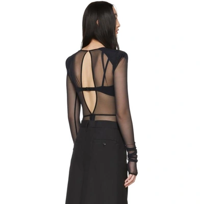 Shop Ann Demeulemeester Black La Fille Do Edition Soft Tulle Constructed Bodysuit