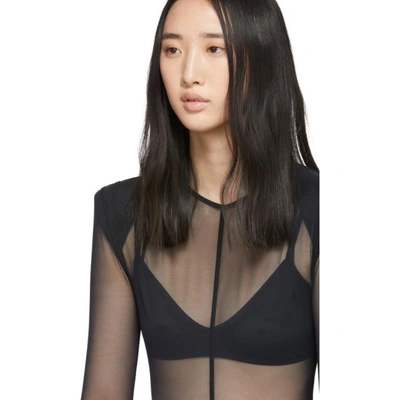 Shop Ann Demeulemeester Black La Fille Do Edition Soft Tulle Constructed Bodysuit