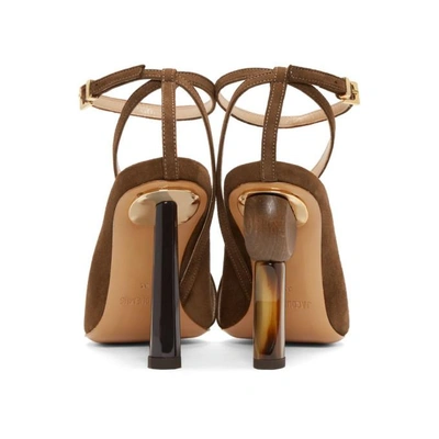 Shop Jacquemus Brown Les Chaussures Faya Heels In Brown Suede